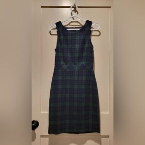 J.Crew factory sleepless plaid dress. OO.